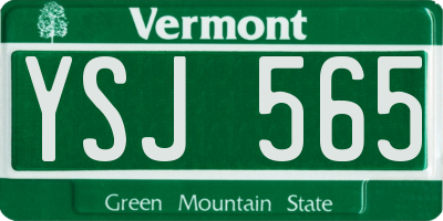 VT license plate YSJ565