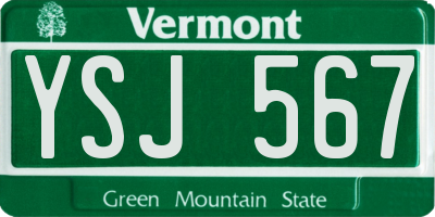 VT license plate YSJ567