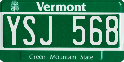 VT license plate YSJ568