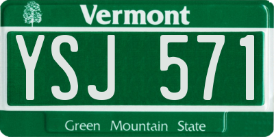 VT license plate YSJ571