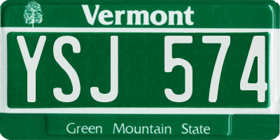 VT license plate YSJ574
