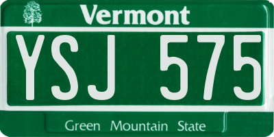VT license plate YSJ575