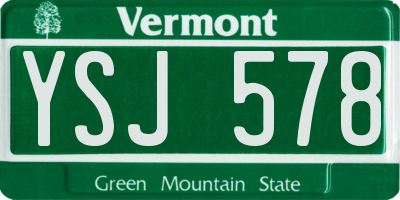 VT license plate YSJ578