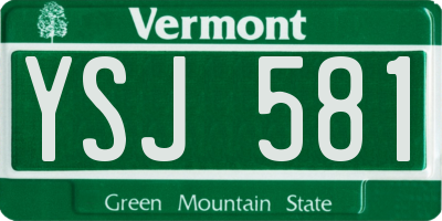 VT license plate YSJ581
