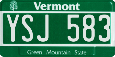 VT license plate YSJ583