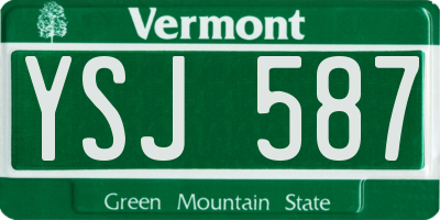 VT license plate YSJ587