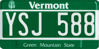 VT license plate YSJ588