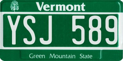 VT license plate YSJ589