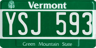 VT license plate YSJ593
