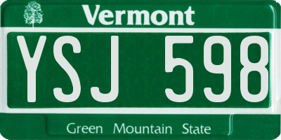 VT license plate YSJ598