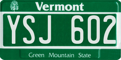 VT license plate YSJ602