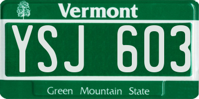 VT license plate YSJ603