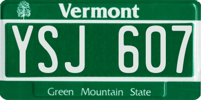 VT license plate YSJ607