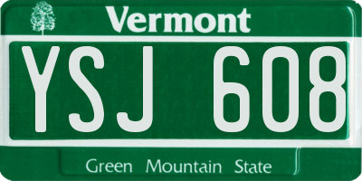 VT license plate YSJ608