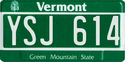 VT license plate YSJ614