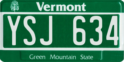 VT license plate YSJ634