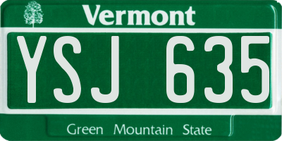 VT license plate YSJ635