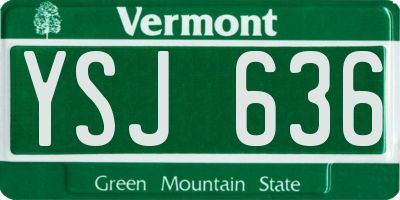 VT license plate YSJ636