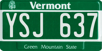 VT license plate YSJ637