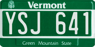 VT license plate YSJ641