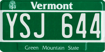 VT license plate YSJ644