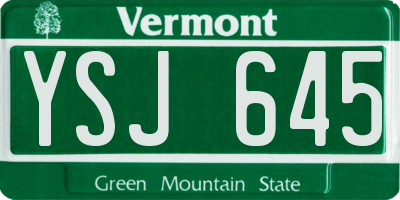 VT license plate YSJ645