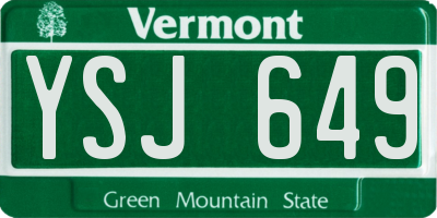 VT license plate YSJ649