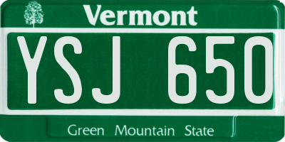 VT license plate YSJ650