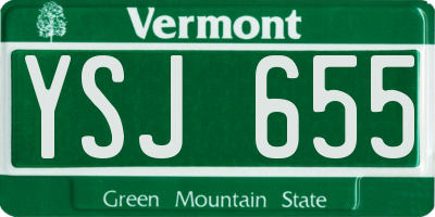 VT license plate YSJ655