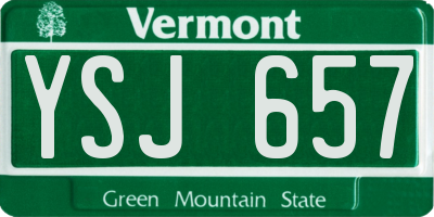VT license plate YSJ657