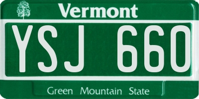 VT license plate YSJ660