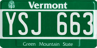 VT license plate YSJ663