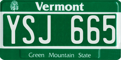 VT license plate YSJ665