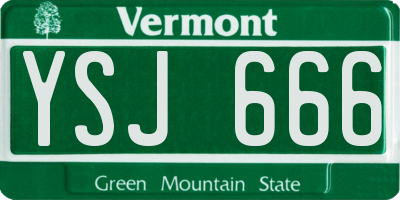 VT license plate YSJ666