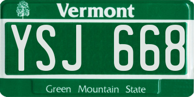 VT license plate YSJ668