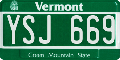 VT license plate YSJ669