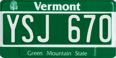 VT license plate YSJ670