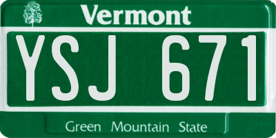 VT license plate YSJ671