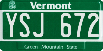 VT license plate YSJ672