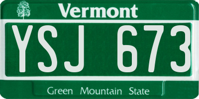 VT license plate YSJ673