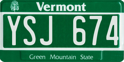 VT license plate YSJ674