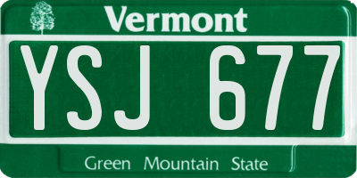VT license plate YSJ677
