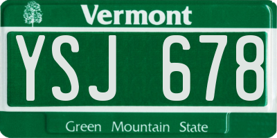 VT license plate YSJ678