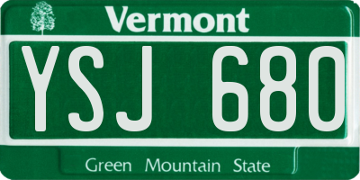 VT license plate YSJ680