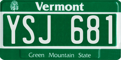 VT license plate YSJ681