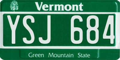 VT license plate YSJ684
