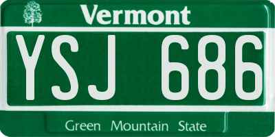 VT license plate YSJ686