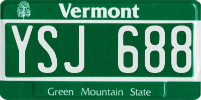 VT license plate YSJ688