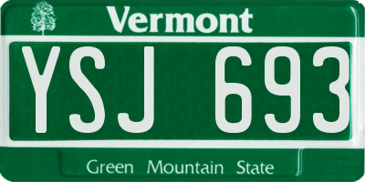 VT license plate YSJ693