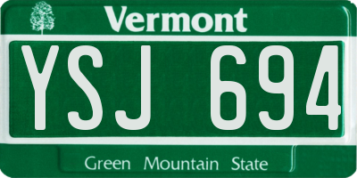 VT license plate YSJ694